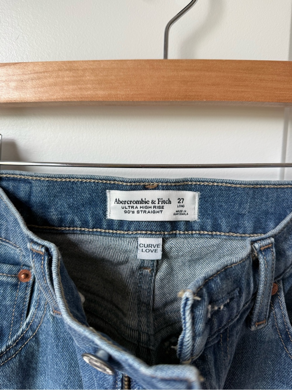 Abercrombie & Fitch Light Blue Ultra High Rise Straight Jeans